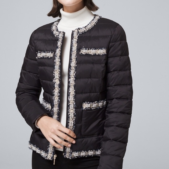 New White House Black Market Embellished Puffer Jacket - Picture 2 of 6